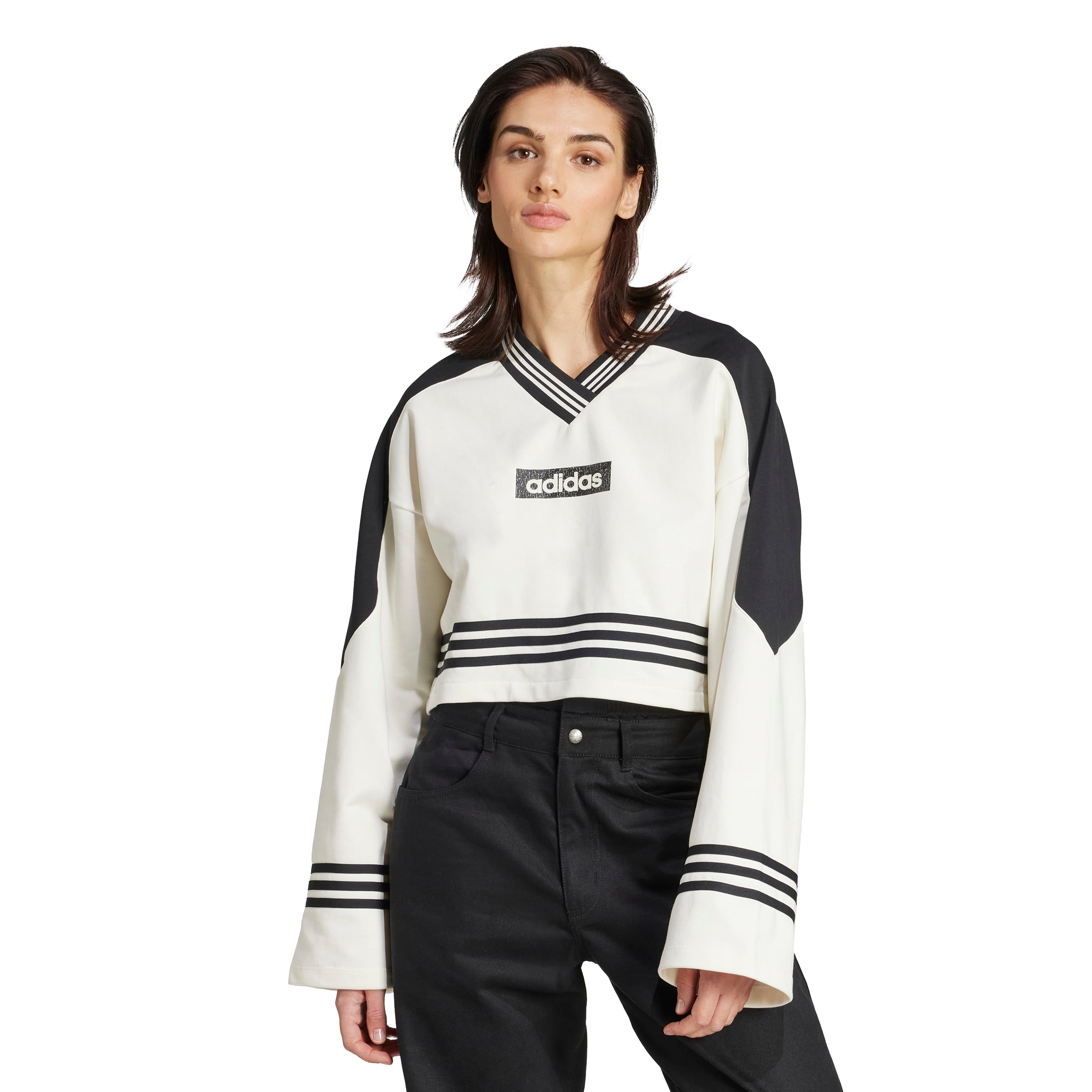 White Blocking Crewneck Sweatshirt – WOODstack