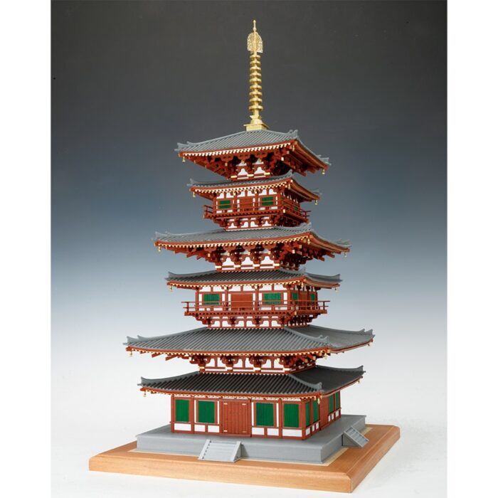 完成品】woody JOE 木製模型1/75 那智山 青岸渡寺 三重塔 ウッディ