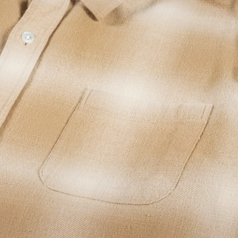 Stussy Mens Long Sleeve Bay Plaid Shirt Tan Brown