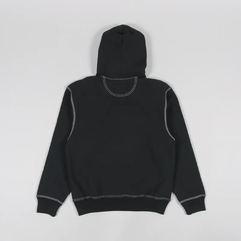 Stussy Mens Contrast Stitch Label Pullover Hoodie Black
