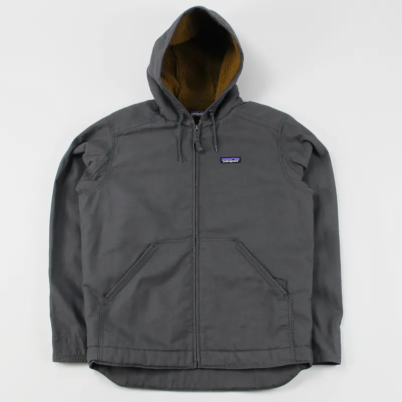 Patagonia Mens Lined Canvas Full Zip Hoodie Forge Grey