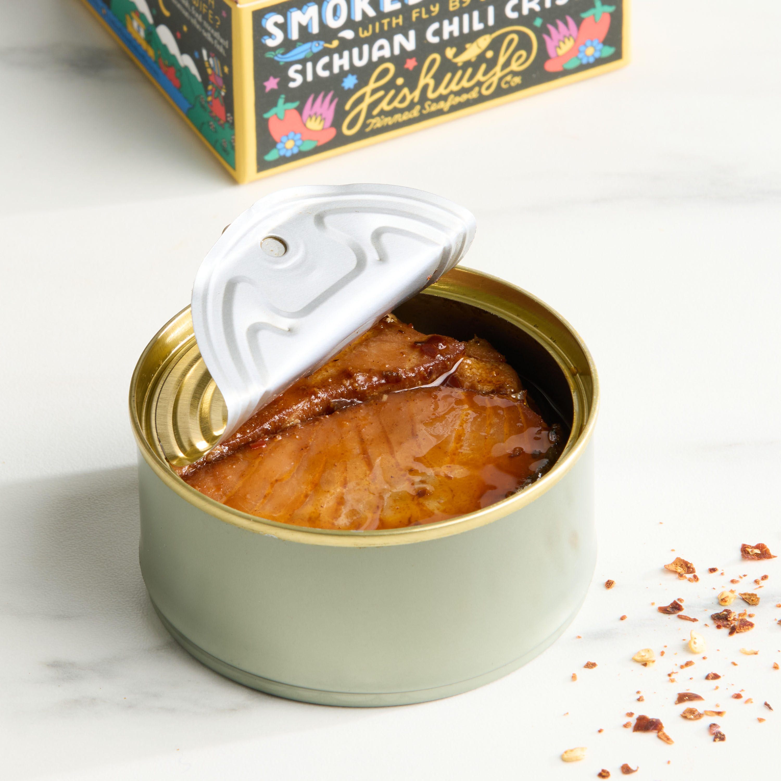 Fishwife Smoked Salmon with Fly by Jing Sichuan Chili Crisp