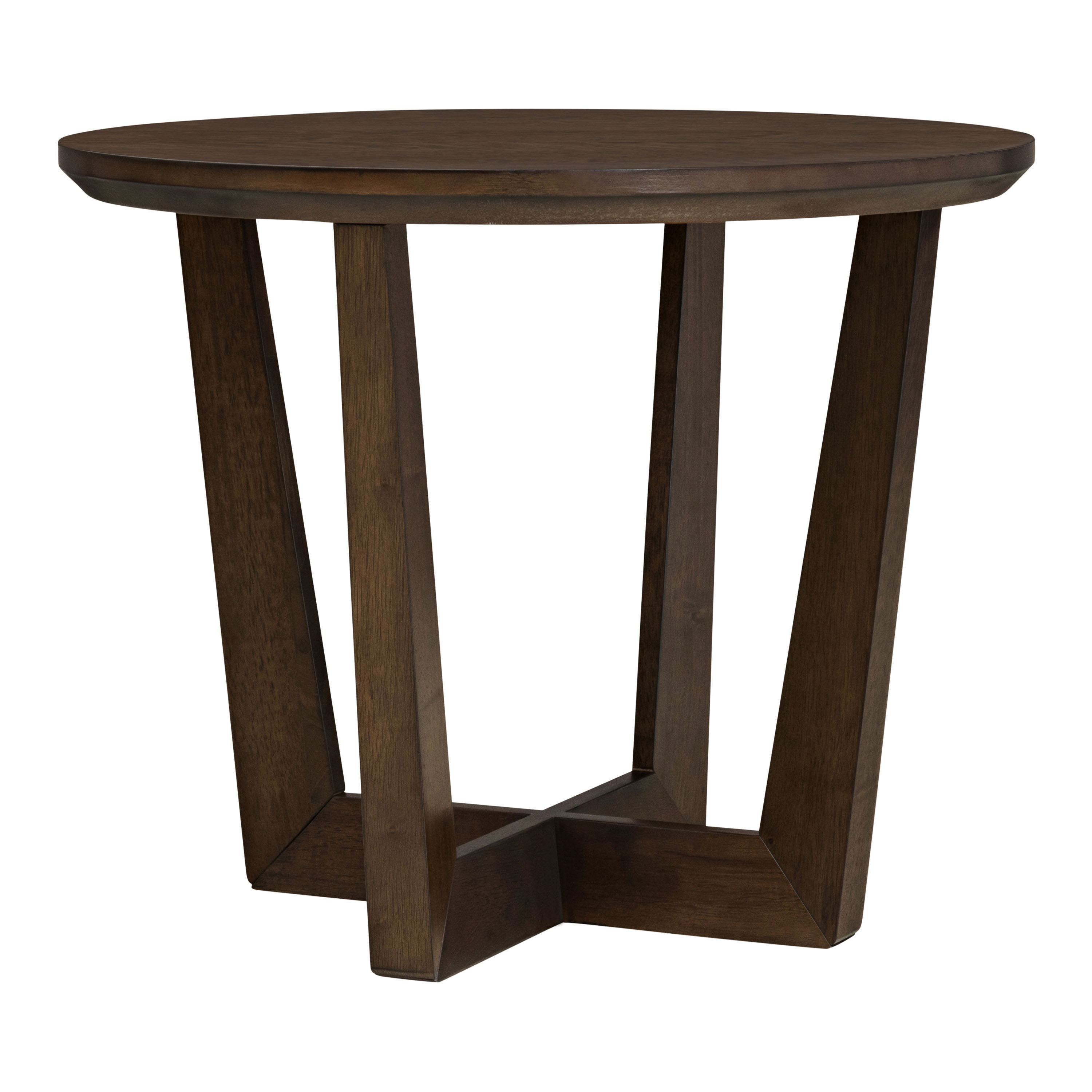 Halifax Round Dark Walnut X Base Side Table - World Market