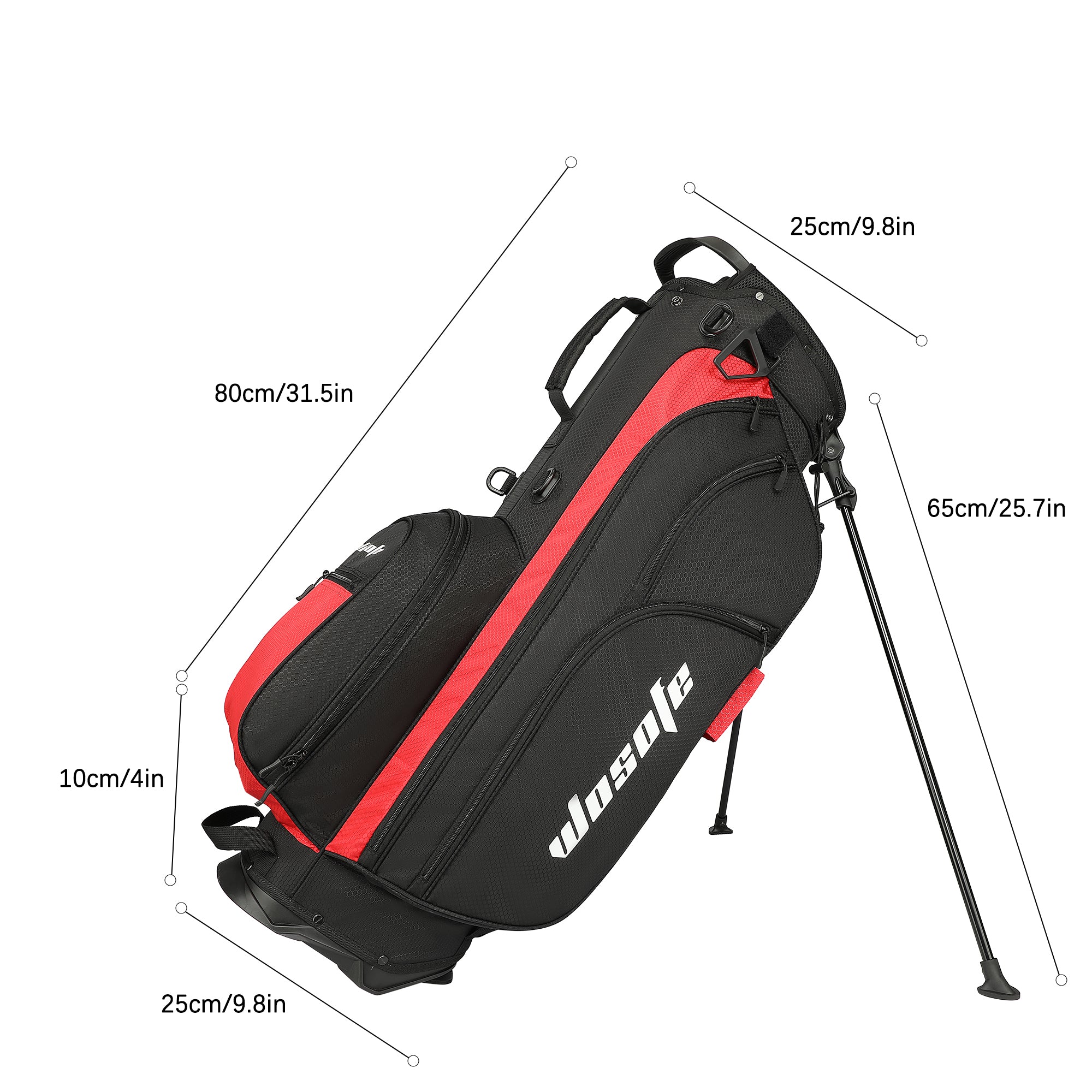 Golf Stand Bag Men Women Lightweight 14 Way Divider 6 Zipperd