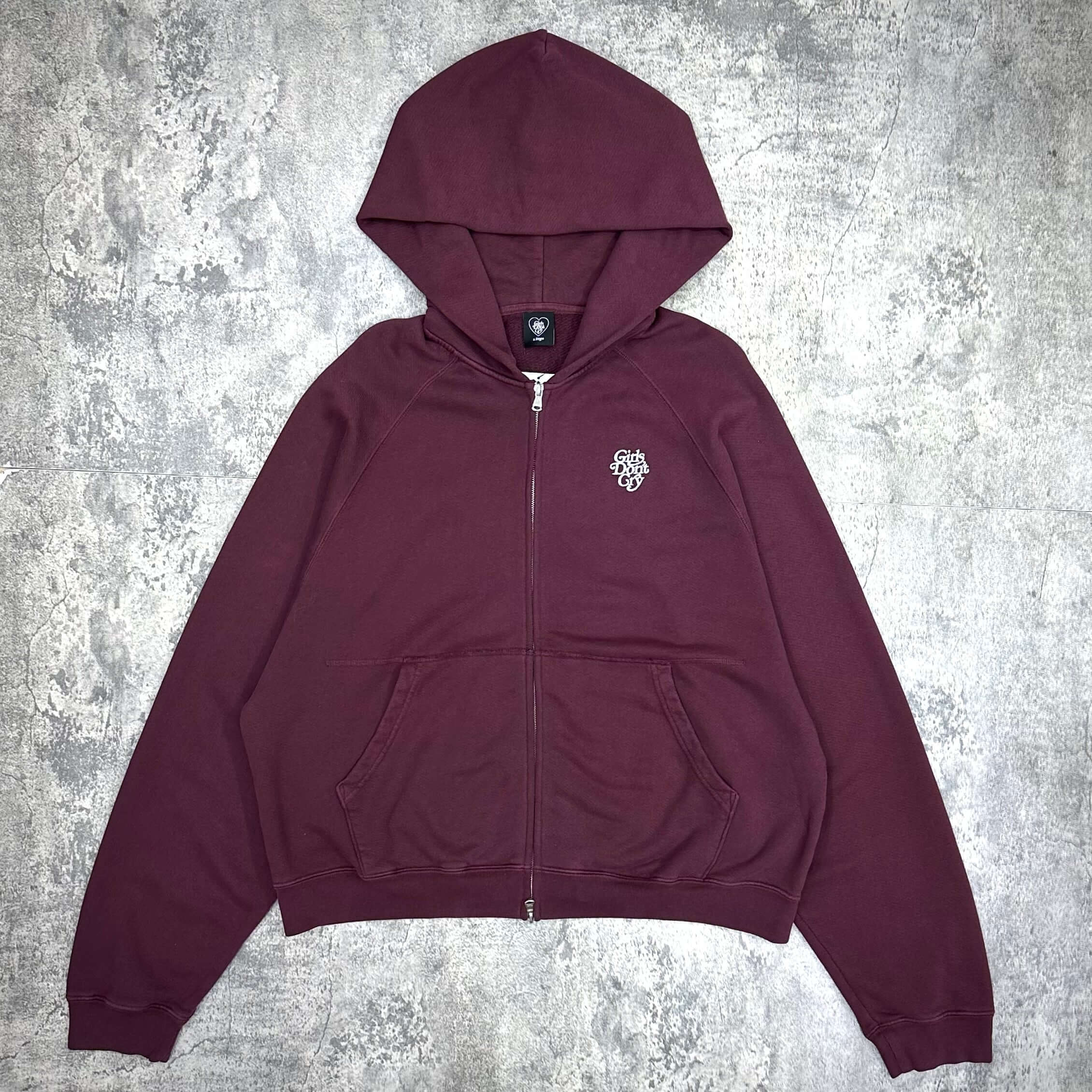 Girls Don't Cry Logo Zip Hoodie - Maroon | In stock