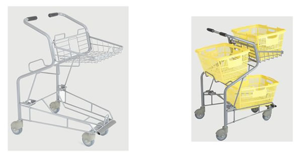 ショッピングカート(三段)/M162Y983AE-C100Y/測定/包装/物流/専門