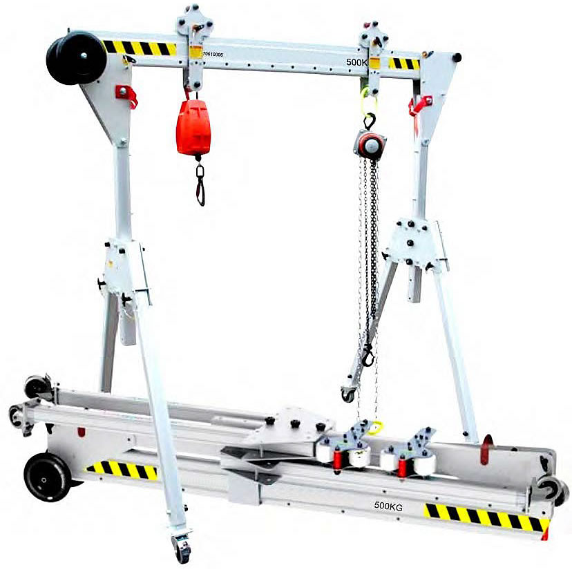 携帯折りたたみ式アルミ門型クレーン(500kg)/M3248ALS20-500KG | シロ