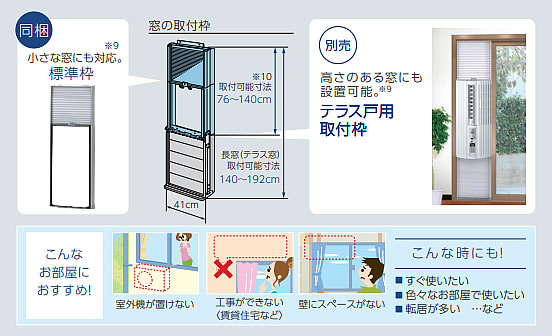 窓用小型エアコン(人感センサー付モデル)/M223W-AS180MT | シロ産業 |