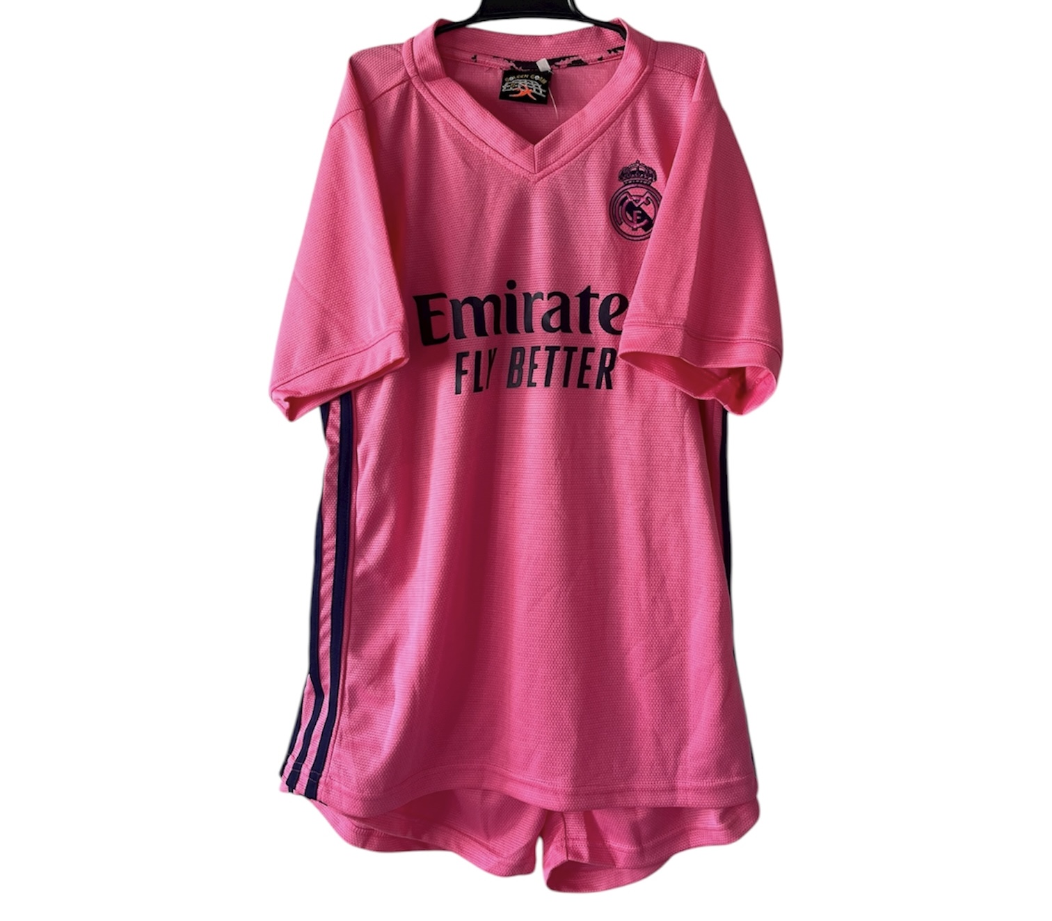 20/21-レアルマドリード(アウェイ：ピンク)子供用XXLサイズ上下セット