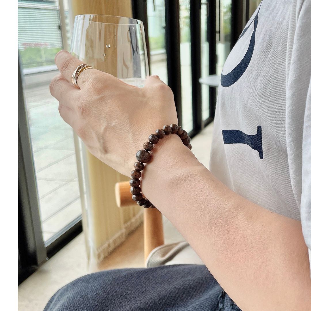 内周16cm 【般若心経彫】 緑壇 （生命樹） 8ミリタイプ 数珠