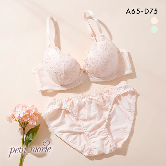 プチマリー ガーリーリボンレース ブラセット ABCD ブラジャー