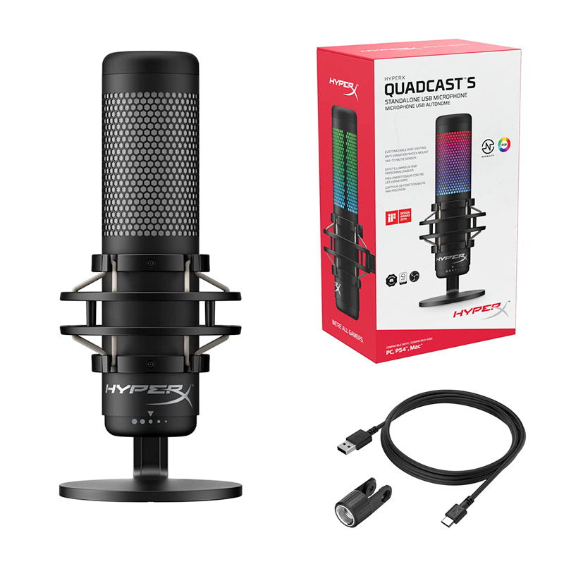 HyperX - QuadCast S USB Electret Condenser Microphone - WhatGeek