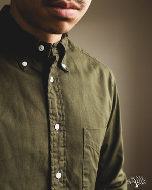 Gitman Vintage - Oxford Shirt - Olive Overdye – Withered Fig