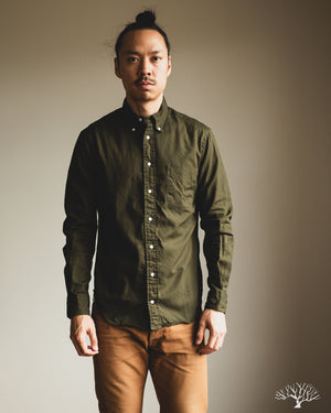 Gitman Vintage - Oxford Shirt - Olive Overdye – Withered Fig