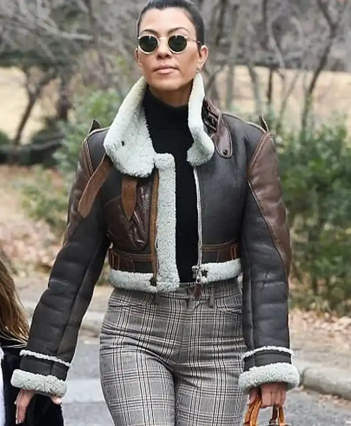Kourtney Kardashian B3 Shearling Leather Jacket - William Jacket