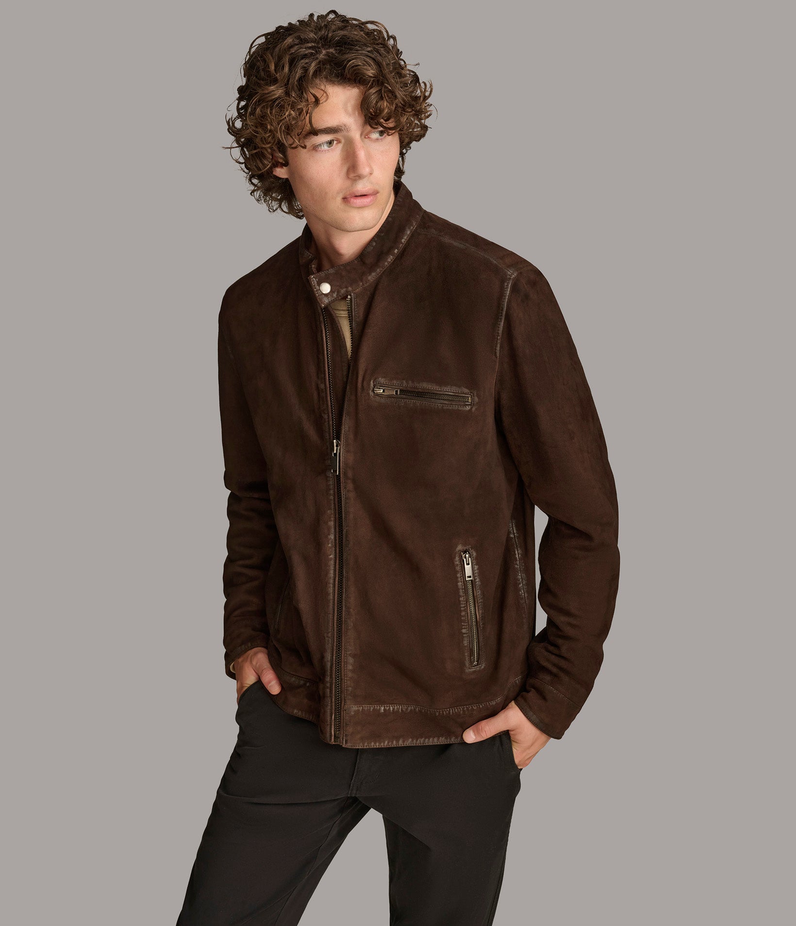 Paxton Zip Up Suede Jacket | Wilsons Leather
