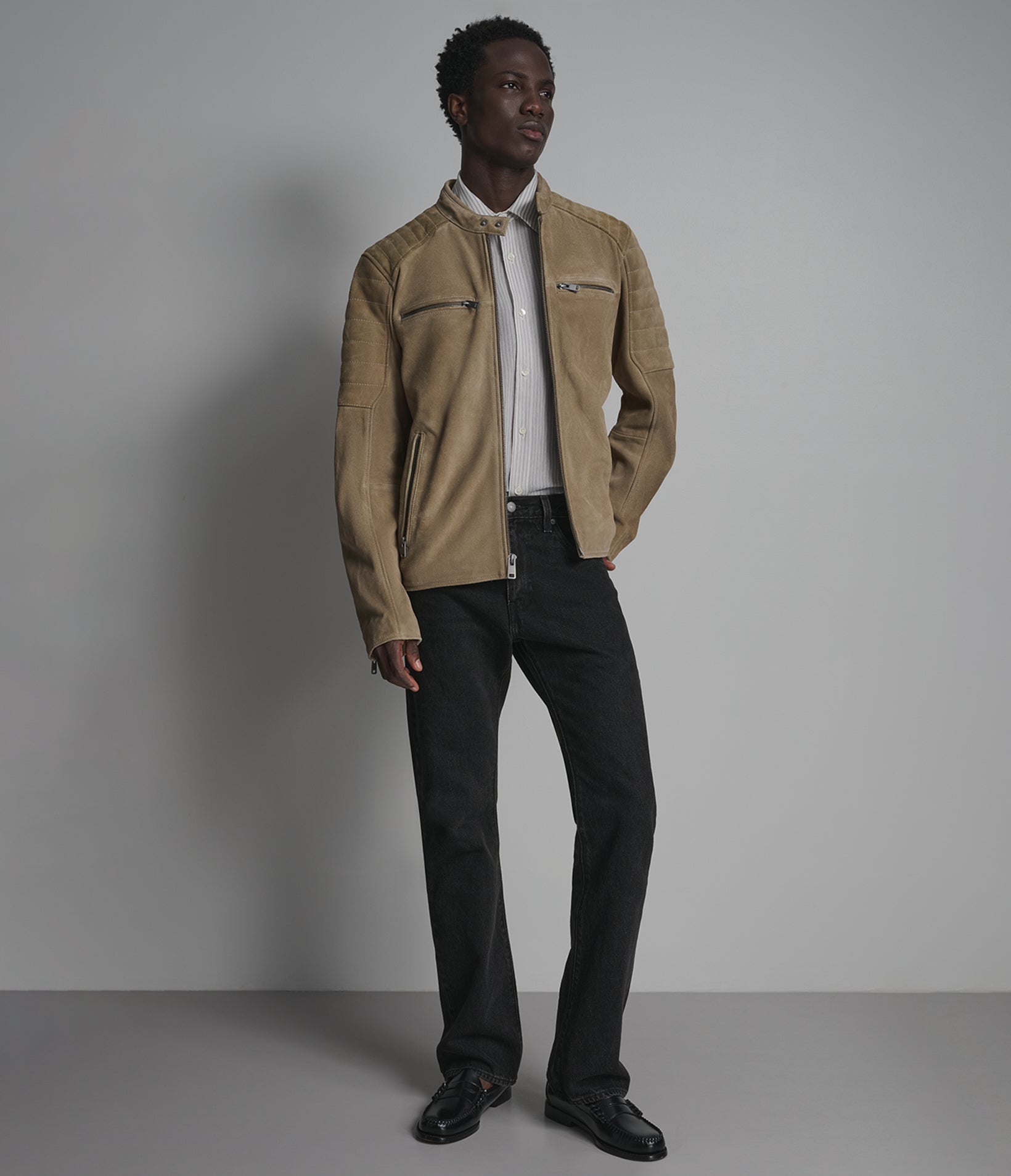 Vintage Quilted Suede Racer Jacket | Wilsons Leather