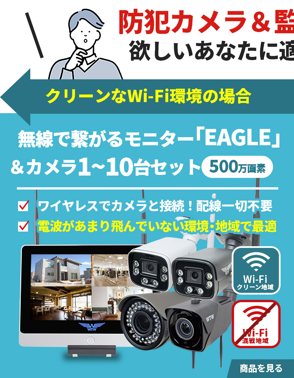 公式WTW塚本無線】防犯カメラセットがおすすめ！