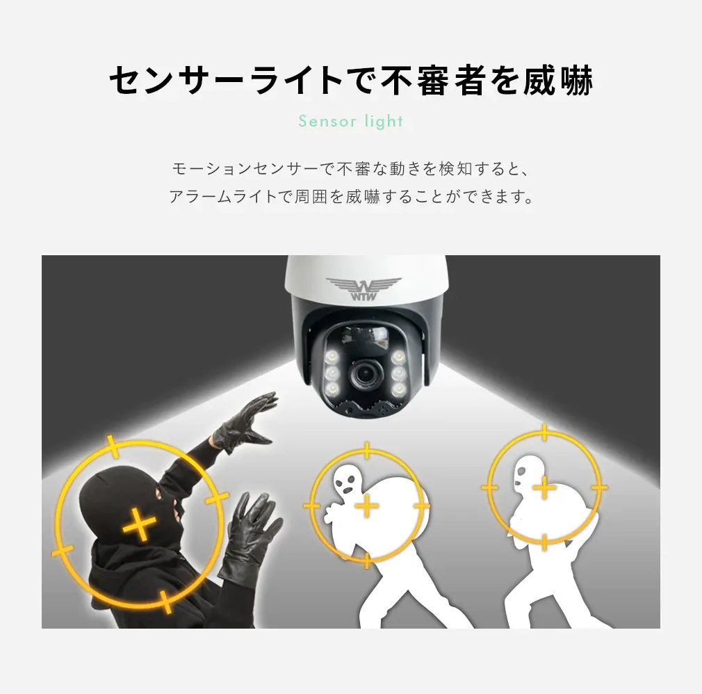 防犯カメラ ソーラー WIFI PTZ 防犯灯カメラ ゴマちゃんQ Plus WTW