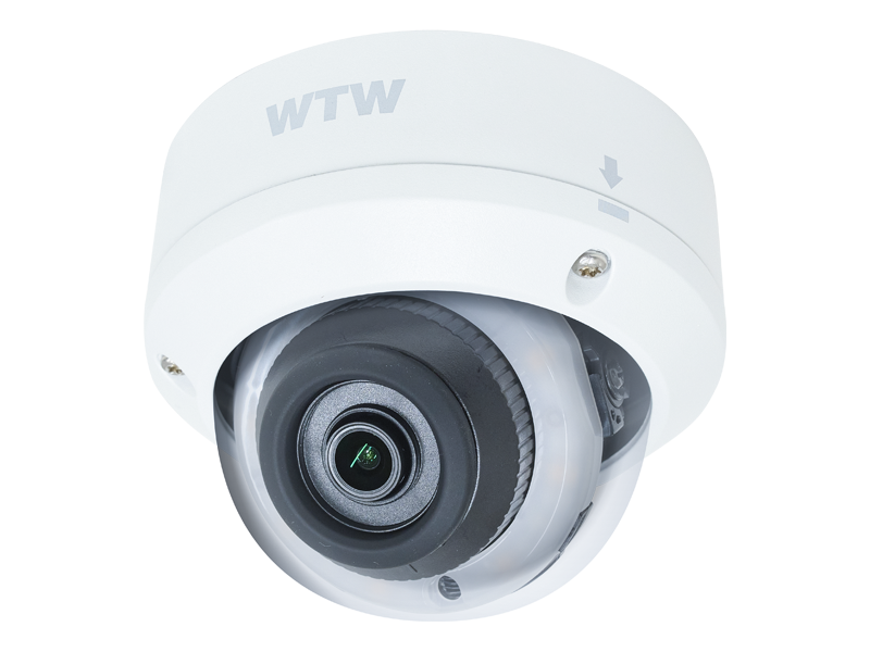 4K800万画素 PoE対応 屋外防水 IP防犯灯ドーム型カメラ WTW-PDRP49EA