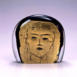 藤田潤 工芸ガラス 手吹 金彩 デカンタとグラス セット 合計3点 藤田潤