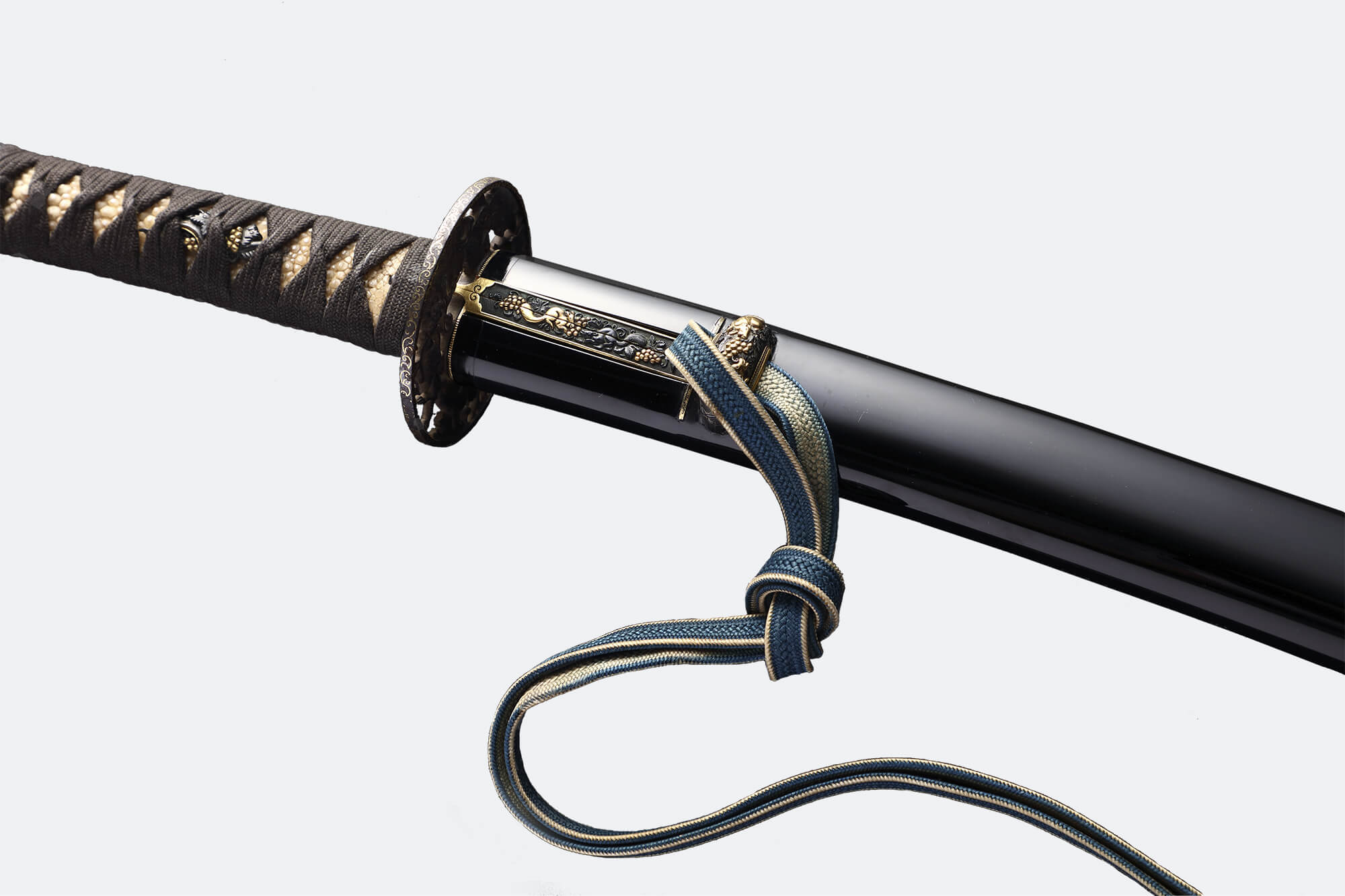 黒蝋色塗鞘 脇差拵（脇差 銘 津田越前守助広 寛文十年二月日