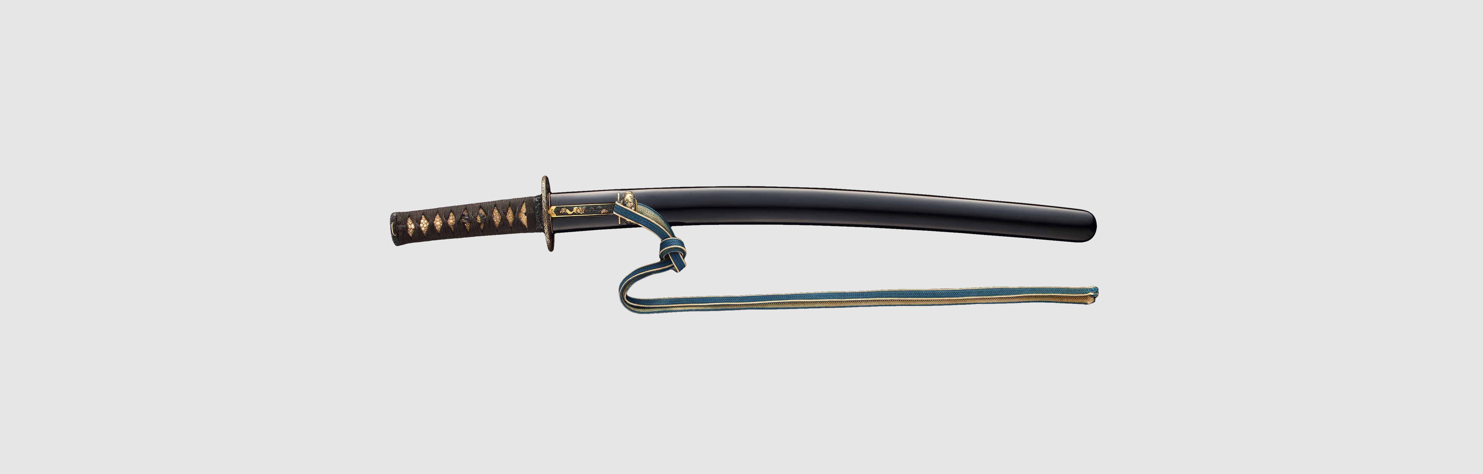 黒蝋色塗鞘 脇差拵（脇差 銘 津田越前守助広 寛文十年二月日