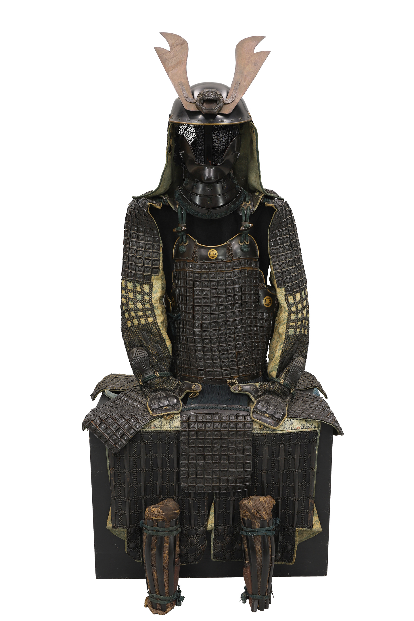 練革黒漆塗馬鎧札畳具足／ホームメイト