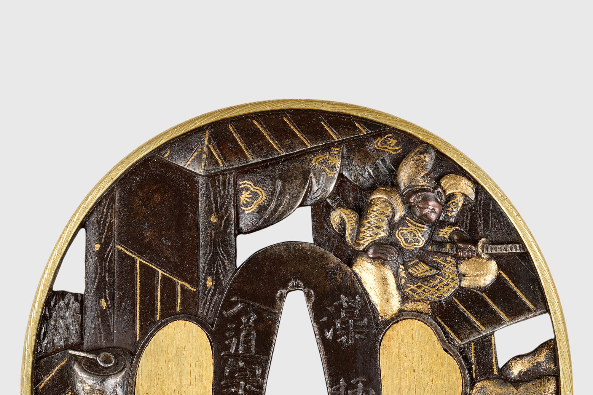 安宅関図大小鍔 銘 江州彦根住 藻柄子入道宗典製／ホームメイト