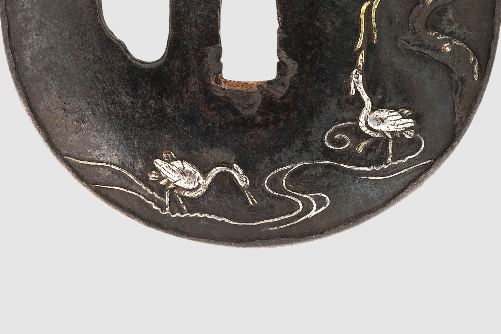 鉄地群鷺図鍔／ホームメイト