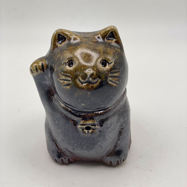 陶吉作 備前焼 招き猫 備前焼陶吉は人間国宝作品から現代作品・和食器