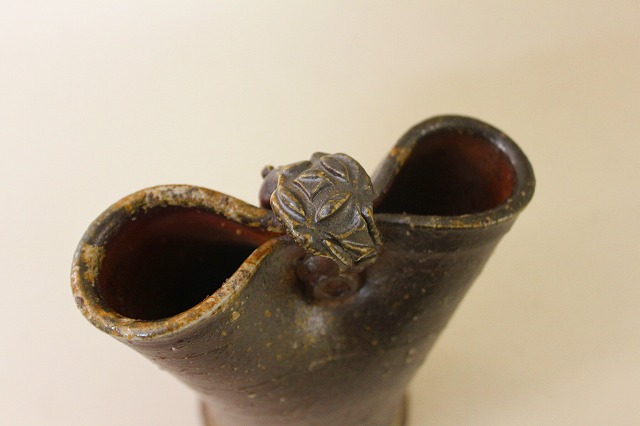 村井八重美作 備前焼 ハゼつぼ花入(中) 備前焼陶吉は人間国宝作品から