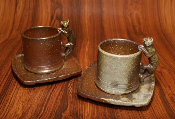 國延 昇 猫コーヒーカップ＆ソーサー 紙箱