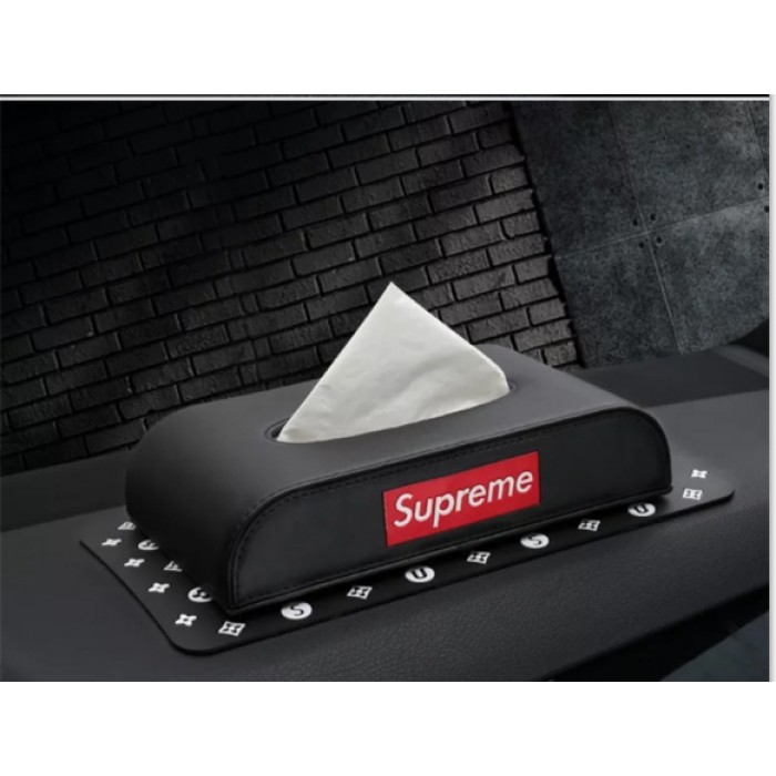 Supreme ティッシュボックス 革 PUレザー シュプリーム 車用グッズ