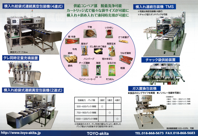 横入れ 給袋式 連続（真空）包装機械 | 株式会社トーヨー