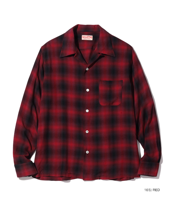 Lot No. SC29120 / RAYON OMBRE CHECK OPEN SHIRT - SUGAR CANE