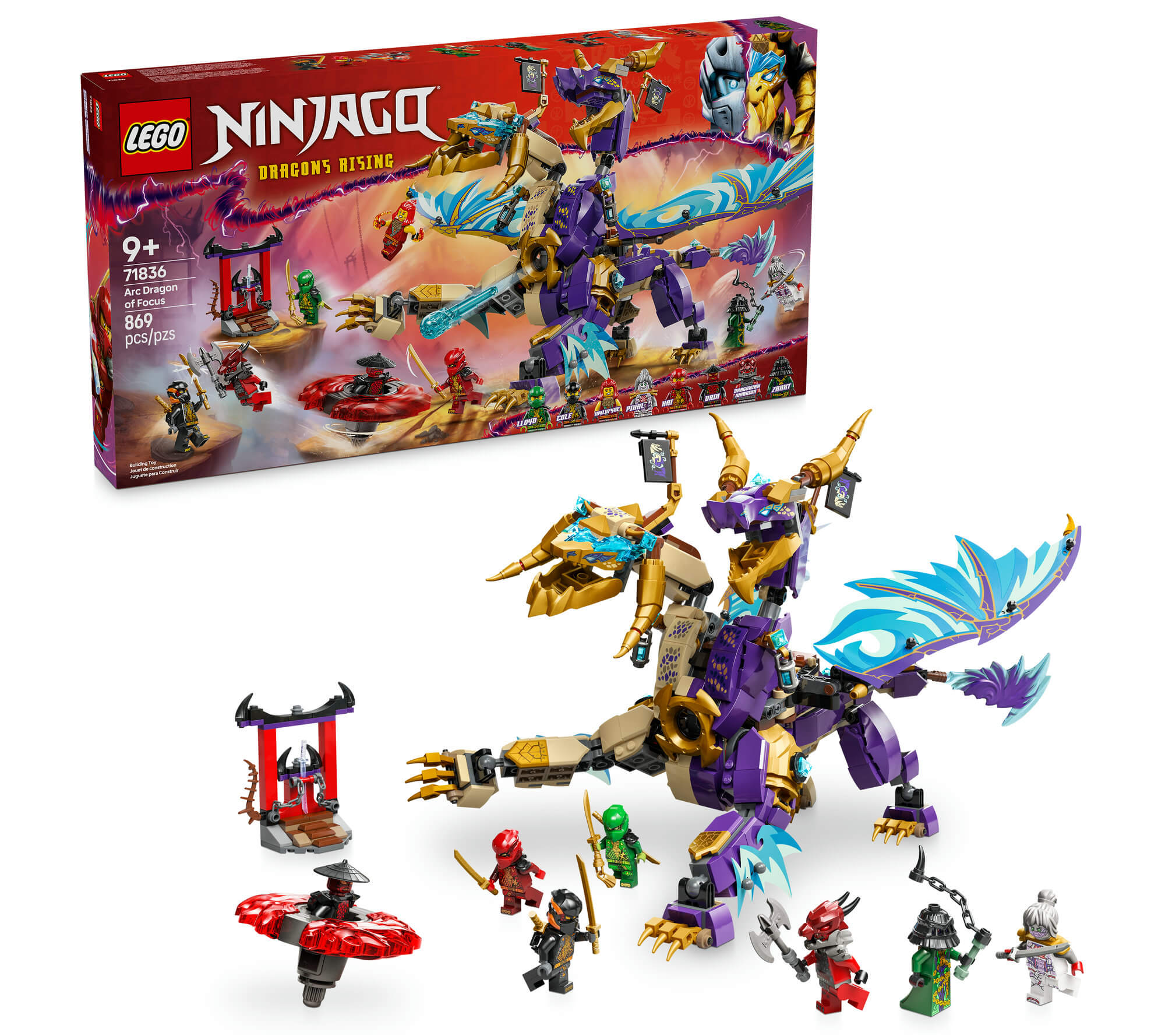 LEGO NINJAGO Arc Dragon of Focus Ninja Toy Set 71836 - 869 Pieces