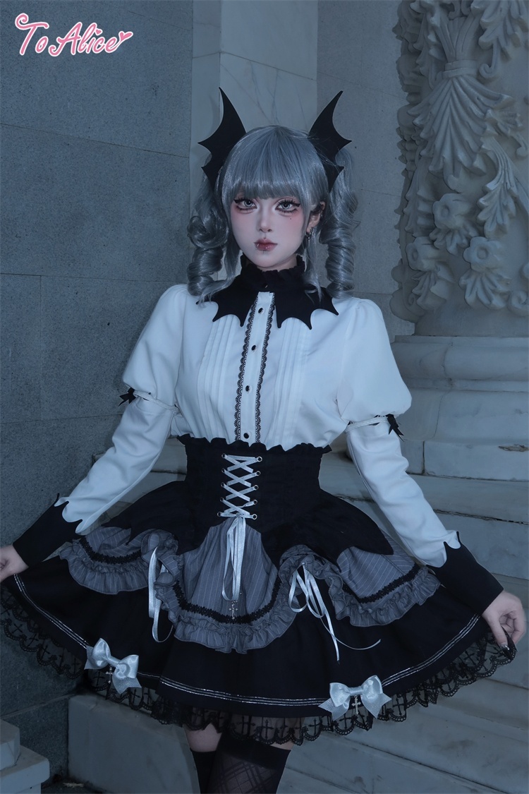 BlackShamrock】F145コウモリ襟2Wayスリーブブラウス - To Alice