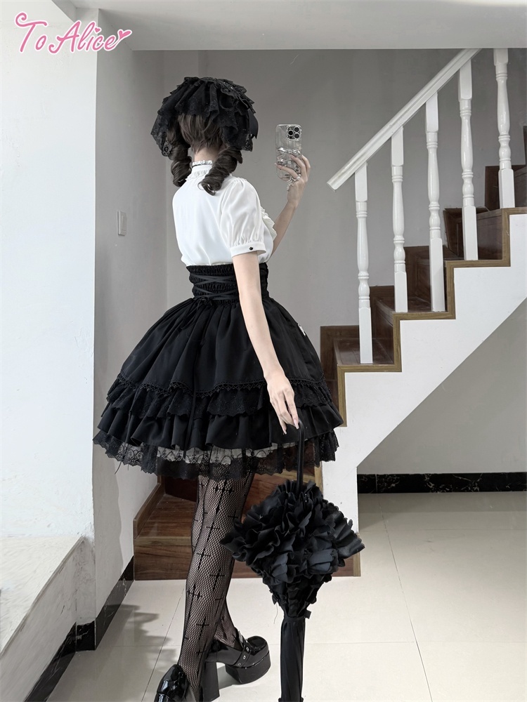 BlackShamrock】 F174クロスコルセットシルエットスカート - To Alice