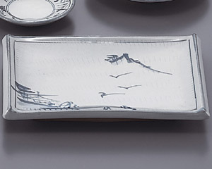 魯山人写し扇皿(和風長角皿(中サイズ))|食器通販の陶磁庵