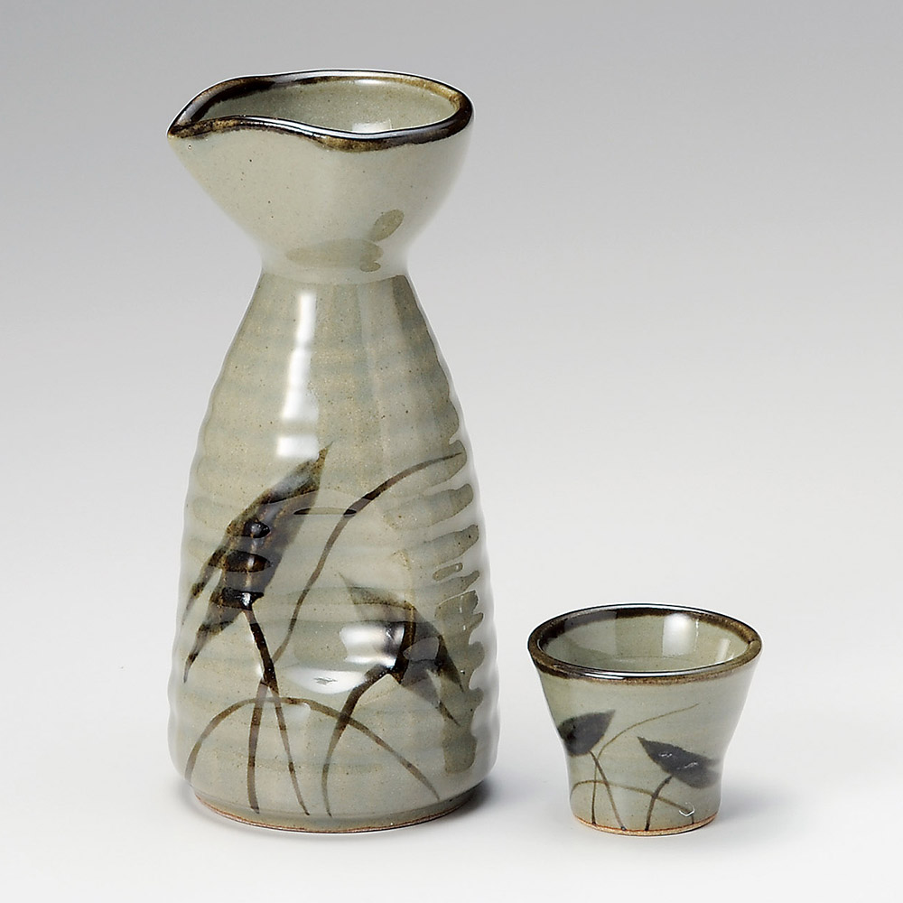 益子水草1号徳利(徳利・盃)|食器通販の陶磁庵