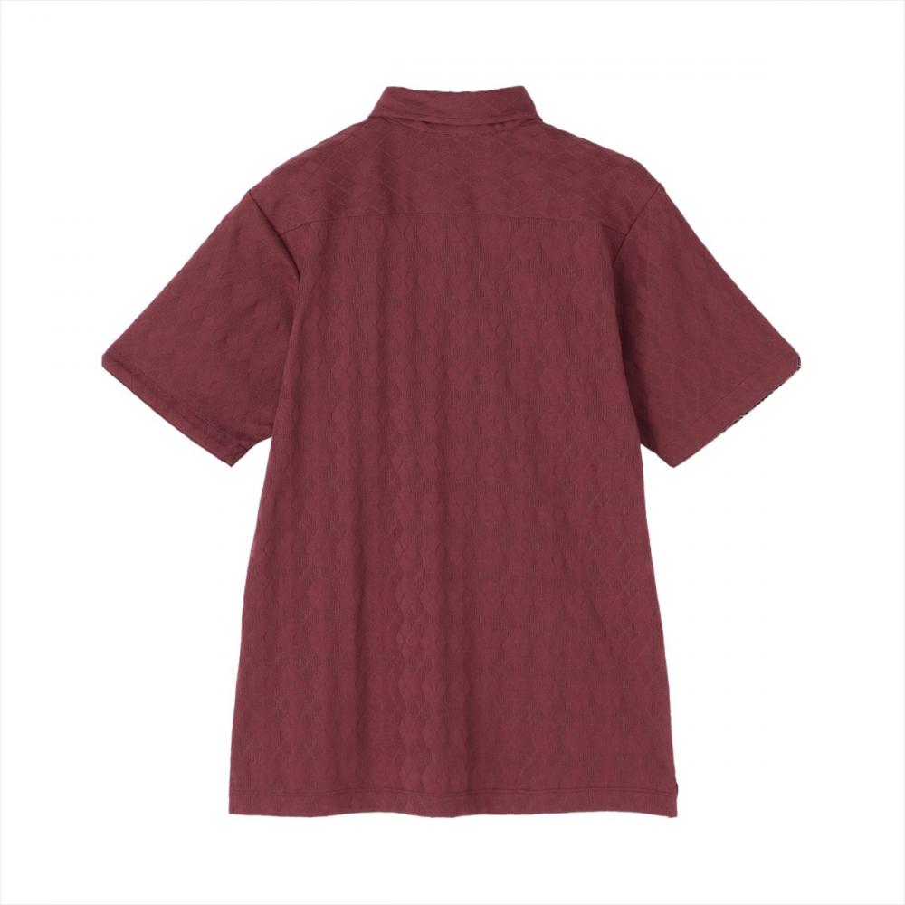 デザインポロシャツ ボタンダウン 半袖 メンズ(S ボルドー): 東京