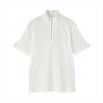 ハーフジップ ポロシャツ 半袖 メンズ(S ホワイト): 東京シャツ公式