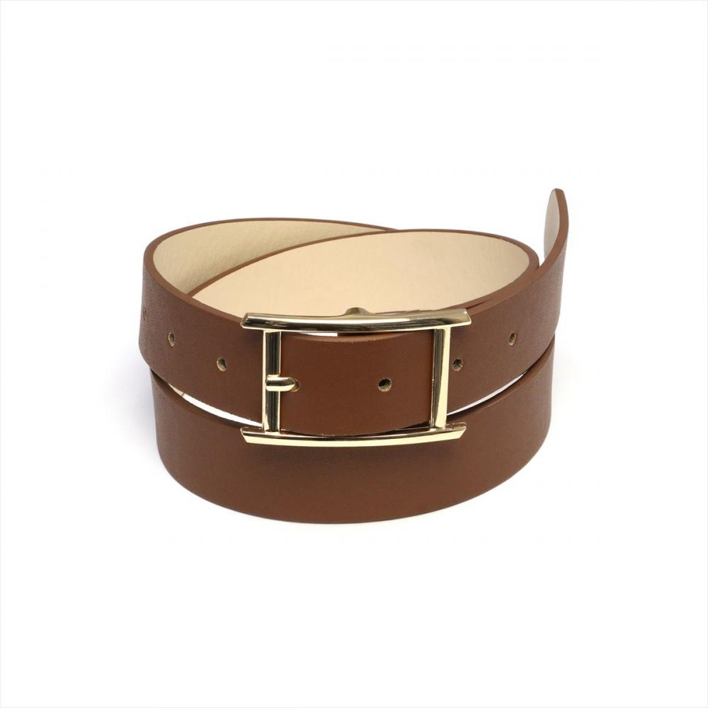 ベルト 幅広スムースベルト ブラウン レディース(B95 ブラウン): 東京