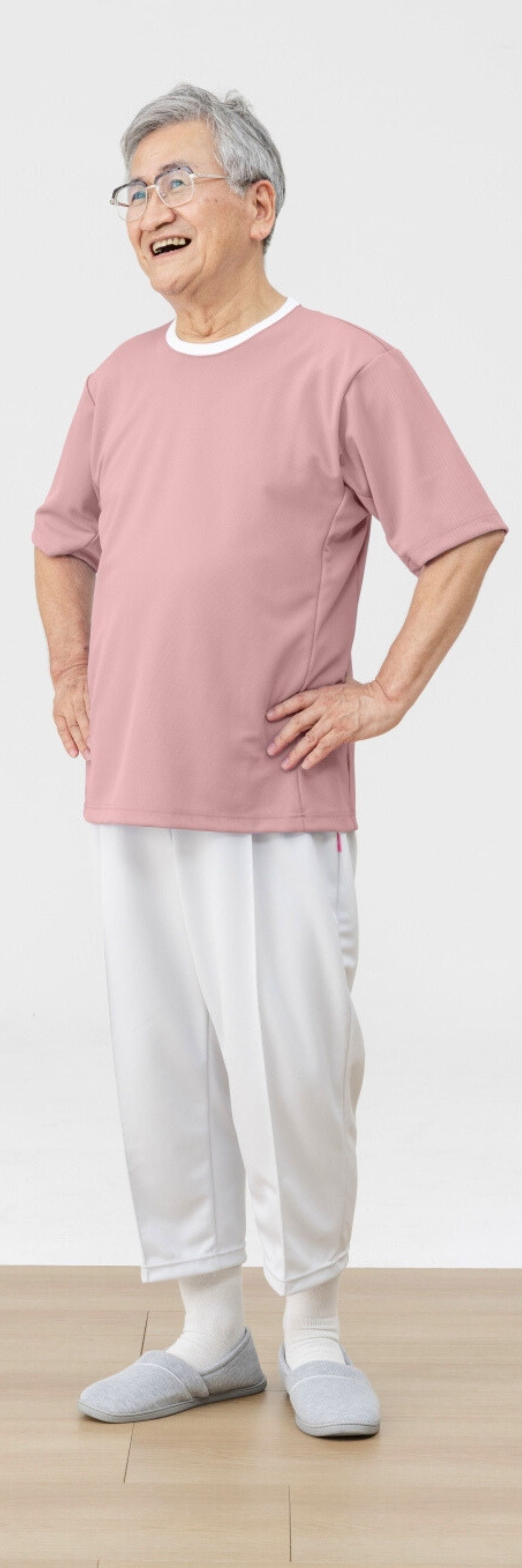 品番： CR817 】 男女兼用 Tシャツ 高齢者ウエア パジャマ 夏用 腕が