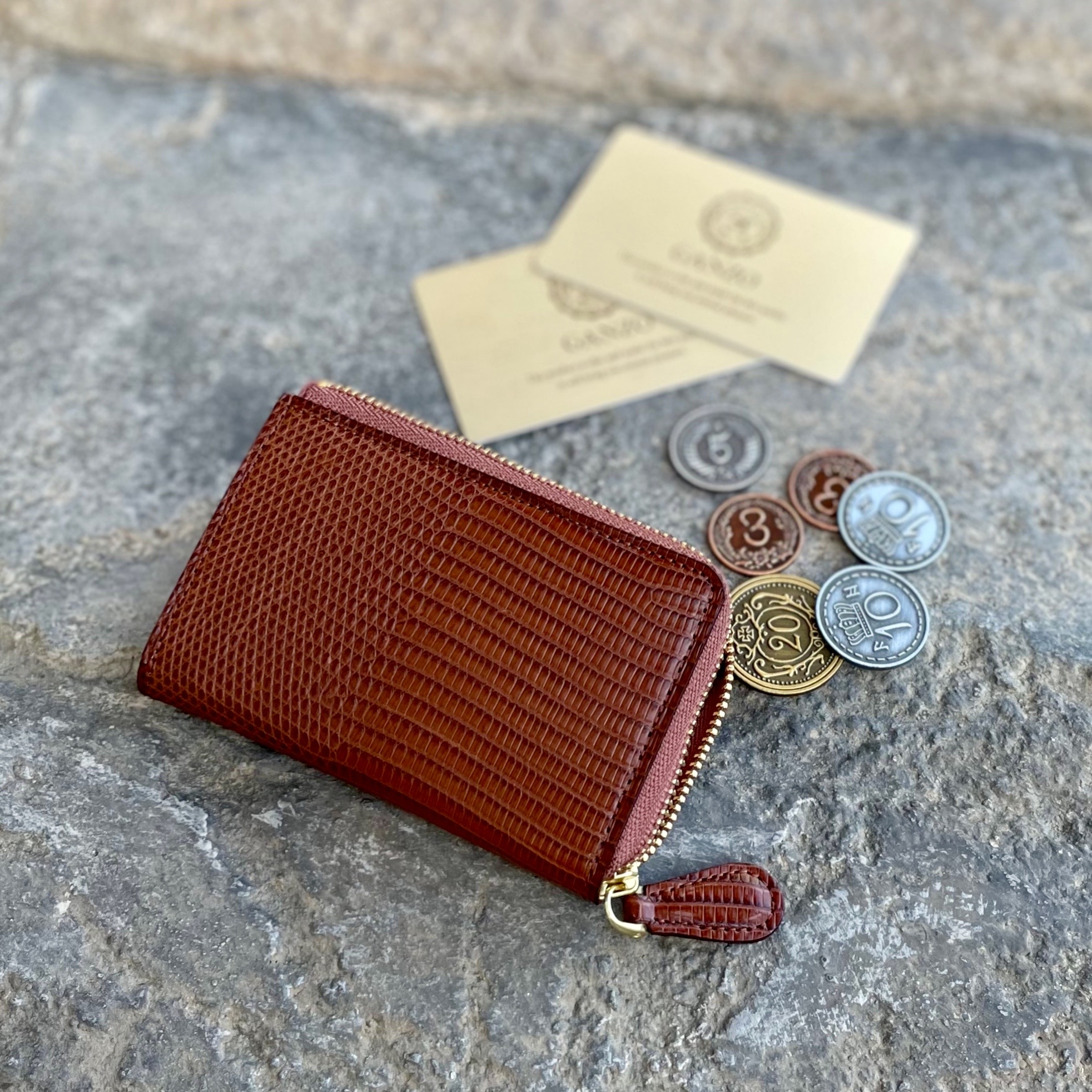 トゥーマッチ杉原 | 【ガンゾ】リザードレザーのLファスナー小銭入れ