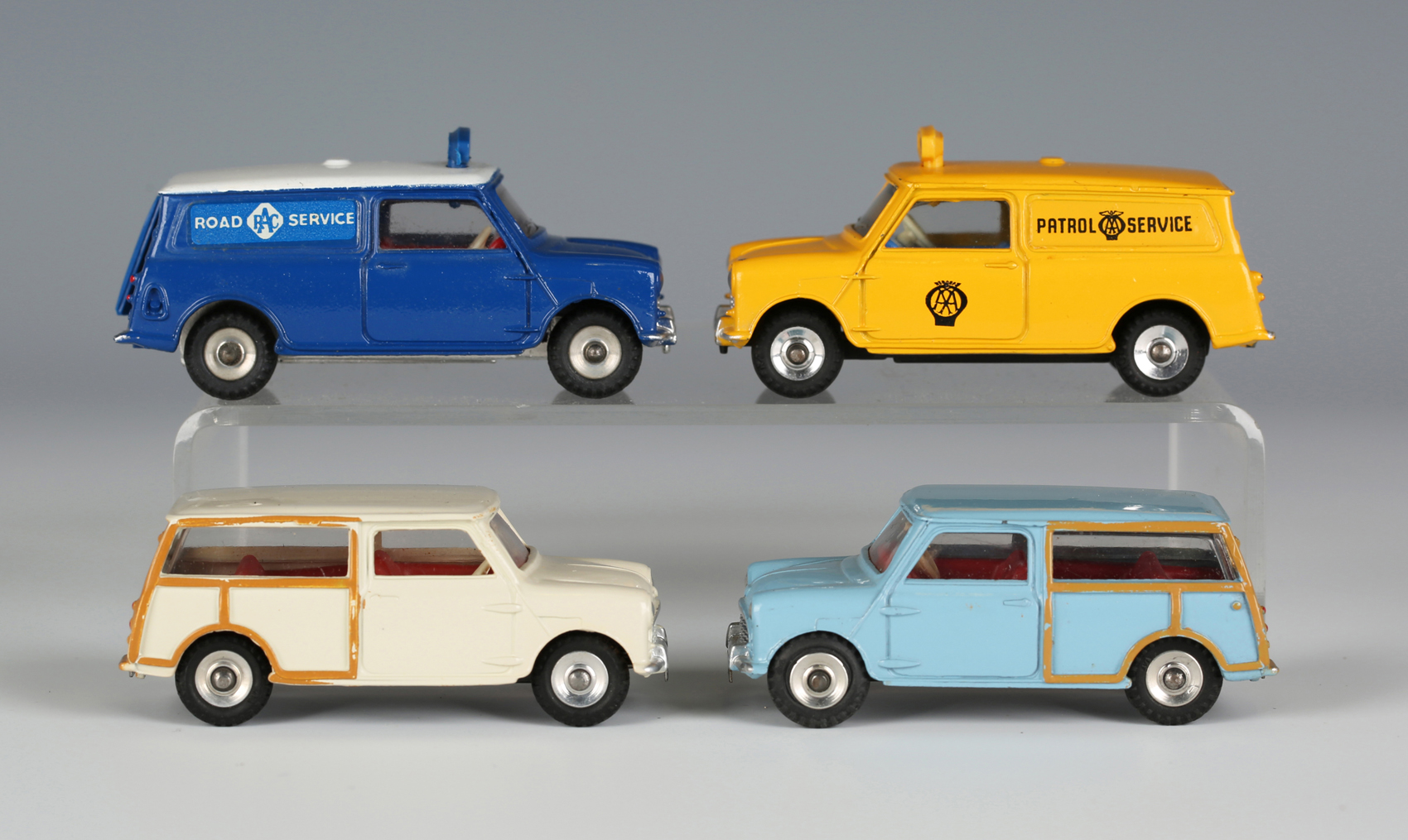 Three Dinky Toys Minis, comprising a No. 273 R.A.C. Patrol Mini