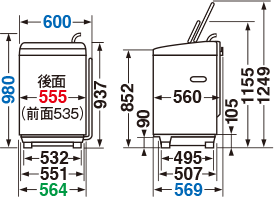 寸法・仕様 | AW-8D9/AW-7D9