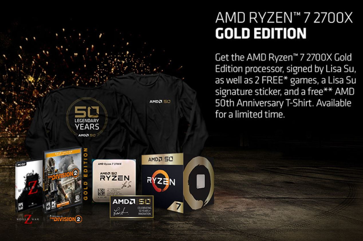 AMD Ryzen 7 2700X 50th Anniversary Edition (Gold Edition) Isn't