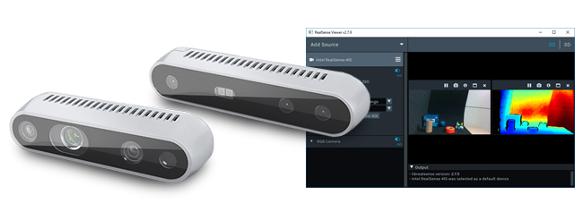 深度センサ解像度HD、最大深度10m以上の高機能「RealSense D415/D435